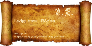 Medgyessy Rózsa névjegykártya